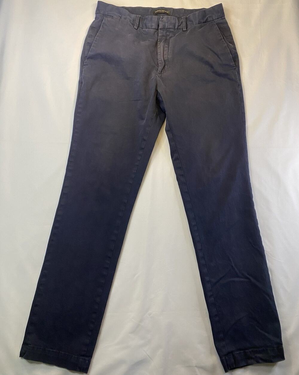 Banana Republic Men's Slim Fit Navy Chino Pants 32W Stretch Twill Pockets
